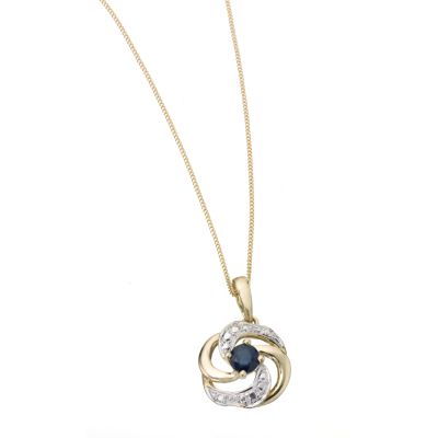 9ct Gold Sapphire Swirl Pendant - Product number 5713331