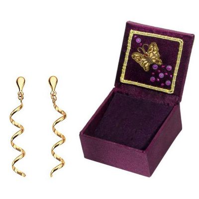 9ct Gold Twist Earrings and Butterfly Box