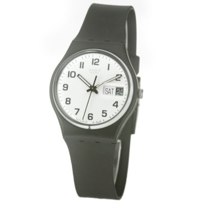 Once Again Men` Black Strap Watch