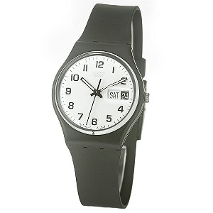 Swatch Once Again Men` Black Strap Watch