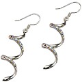 9ct White Gold Crystal Spiral Earrings