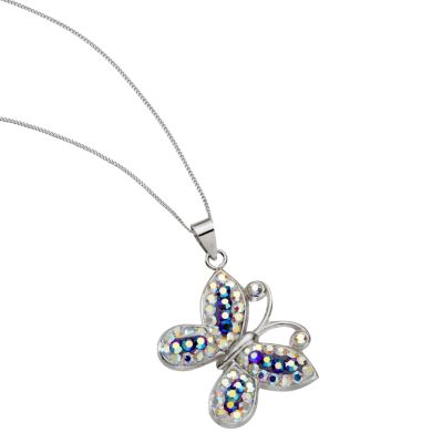 9ct White Gold & Crystal Pendant