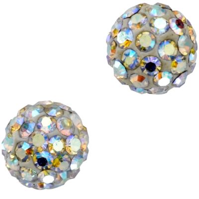 9ct White Gold Crystal Stud Earrings