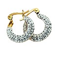 9ct Gold Cubic Zirconia Hoop Earrings