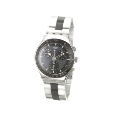 Swatch Men` Round Dial Chronograph Bracelet Watch