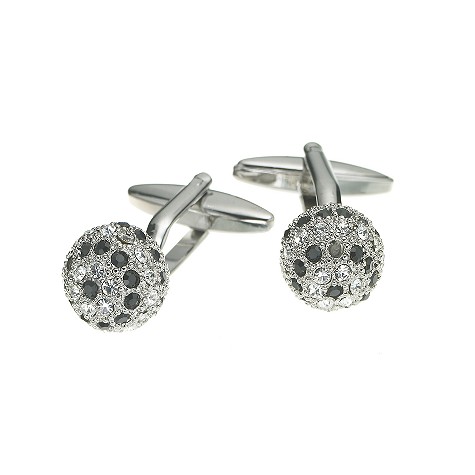 Unbranded Ladies black and white crystal ball cufflinks