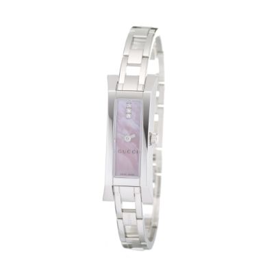 Gucci G Link ladies' stainless steel pink mother of pearl and diamond watch - Product number 5721865