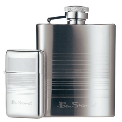 Ben Sherman Hipflask And Lighter Set