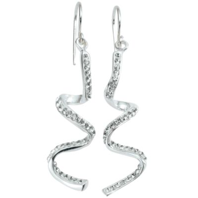 Sterling Silver Spiral Crystal Earrings