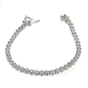 Silver And Cubic Zirconia Tennis Bracelet
