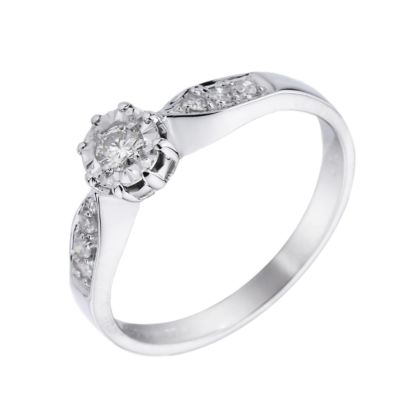 18ct White Gold Diamond Solitaire Ring - Product number 5731739