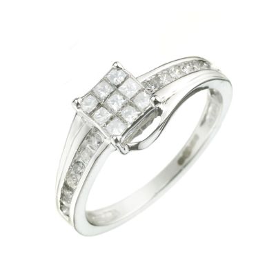 Princessa 18ct White Gold 1/2ct Princessa Diamond Ring