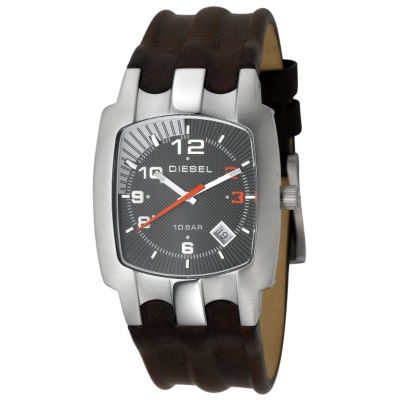 Diesel Men's Dark Brown Leather Strap Watch - Product number 5733669