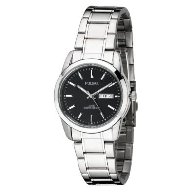 Pulsar Men` Round Dial Bracelet Watch