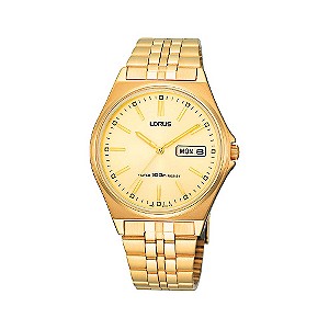 Men` Gold-Plated Bracelet Watch