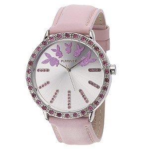 Ladies`Pink Strap Logo Watch