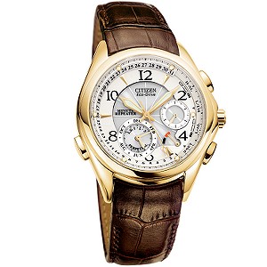 Citizen Men` Gold-Plated Chronograph Eco-Drive Watch