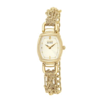 Ladies`Gold-Plated Eco Drive Watch