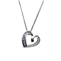 9ct White Gold Diamond and Tanzanite Pendant