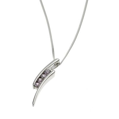 Silver Cubic Zirconia Double Bar Pendant - Product number 5742900