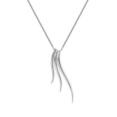 Silver 3 Wave Pendant Necklace