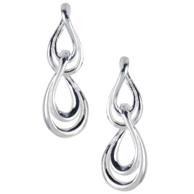 Sterling Silver Double Teardrop Earrings