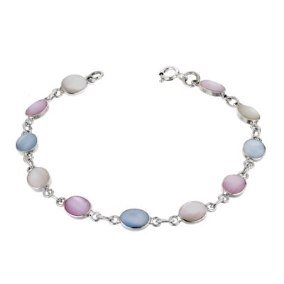 Silver Bracelet Pink And White Mother Of Pearl - Product number 5743443