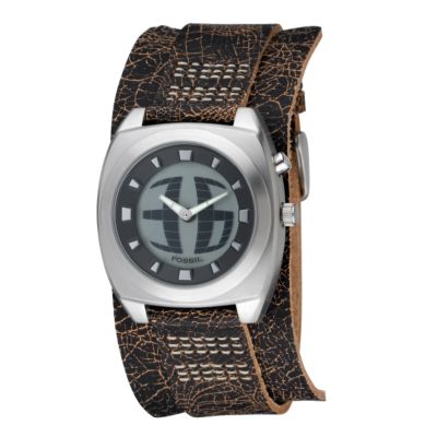 Fossil Men's Big Tic Leather Cuff Watch