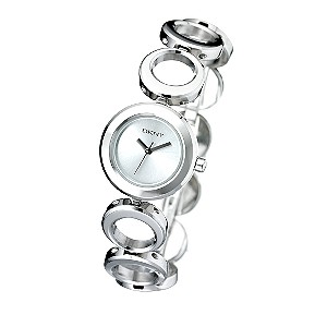 DKNY Silver Dial Round Link Bracelet Watch