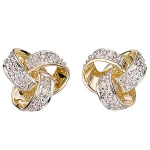 Diamond Open Knot Stud Earrings