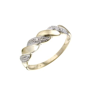 9ct Gold Diamond Twist Ring