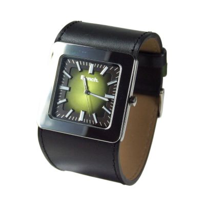 Bench Men's Green Square Dial and Black Leather Cuff Watch - Product number 5746493