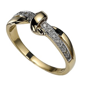 9ct Gold Diamond Knot Ring9ct Gold Diamond Knot Ring