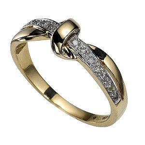 9ct gold Diamond Knot Ring