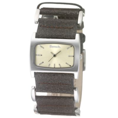 Ladies`Yellow Dial and Brown Leather Strap Watch
