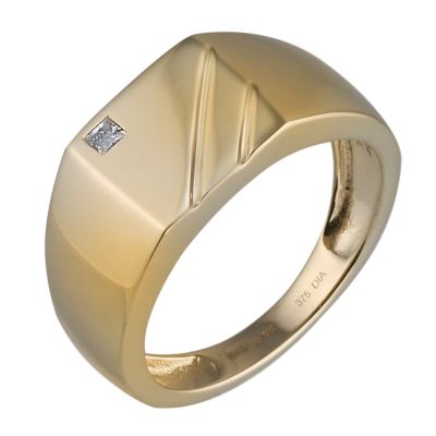 9ct gold diamond set ring