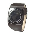 Bench Ladies' Round Black Dial and Brown Leather Strap Watch