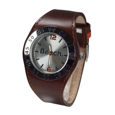 Bench Men's Round Silver Dial and Brown Leather Strap Watch - Product number 5753384
