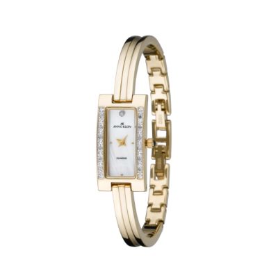 Anne Klein Gold Plated Mother of Pearl Semi-Bangle Watch