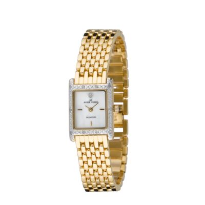AK Anne Klein Anne Klein Gold Plated Mother of Pearl Dial Bracelet Watch