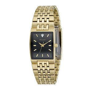 Men` Gold-Plated Diamond-Set Watch