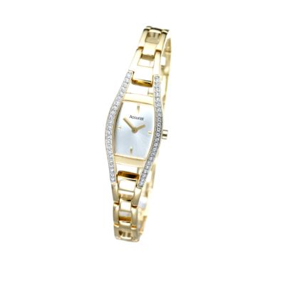 Accurist Ladies`Gold-plated Crystal Watch