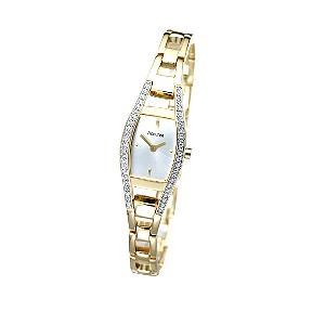 Accurist Ladies`Gold-plated Crystal Watch