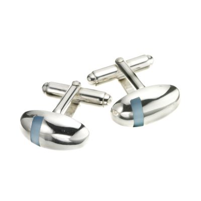 Sterling silver blue mother of pearl cufflinks