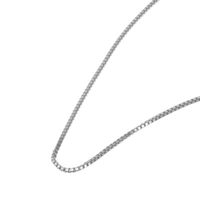9ct White Gold 18` Box Chain Necklace
