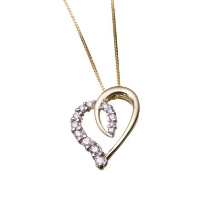 Love is a Journey 9ct gold fifth carat diamond heart pendant - Product number 5757851
