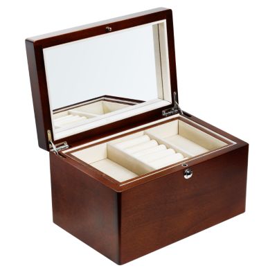 Large dark wood jewellery box