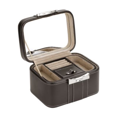 Small chocolate leather jewellery box. - Product number 5758548