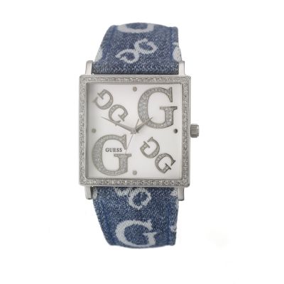 Guess Ladies' Blue Denim Strap Watch - Product number 5758572