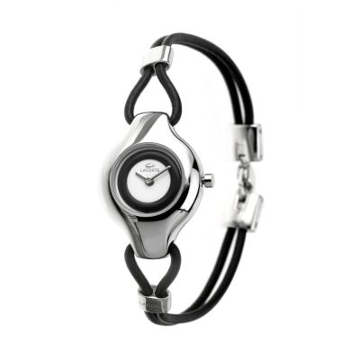 Lacoste Ladies' Silver And Black String Strap Watch - Product number 5760097